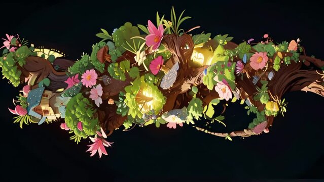 AI Generated Nature Flowers Visual Generative Art 4K