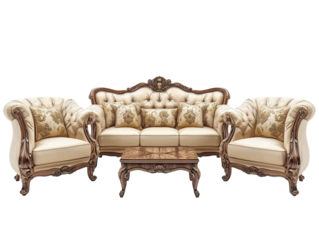 Luxurious sofa on white or transparent background