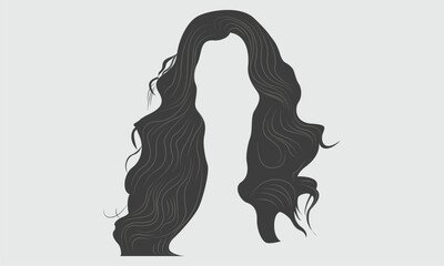 Simple flat vector hair design.