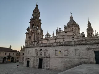 Deurstickers Catedral de Santiago de Compostela vista de las plaza de A Quintana, Galicia © CDN
