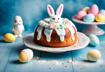 easter cake and eggs