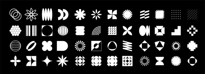 Abstract geometric shapes and grids.