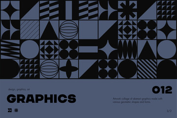 Geometric abstract poster design template.
