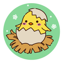 Petit poussin dans sa coque © Virak