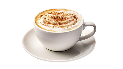 Obraz premium Cozy Coffee Break on transparent background: Aromatic Espresso in Minimalistic Cup, Steam Rising, Ideal for Relaxation and Enjoyment.