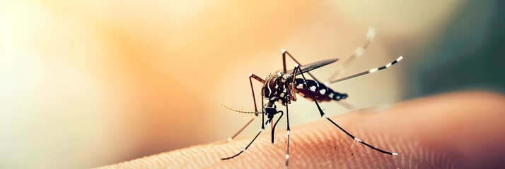 Mosquito close-up macro, dangerous parasite insect