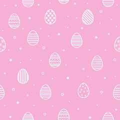 Seamless pattern with Easter eggs in modern style. Background for card, invitation and poster. Vector illustration