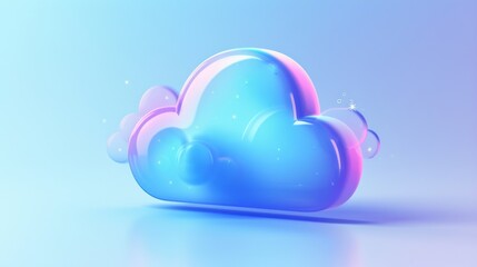 Abstract cloud in blue and pink neon light - obrazy, fototapety, plakaty