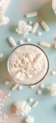 Obraz na płótnie Canvas Probiotic capsules, food supplement for healthy microbiome