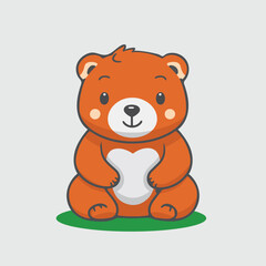 teddy bear vector art with white background. 