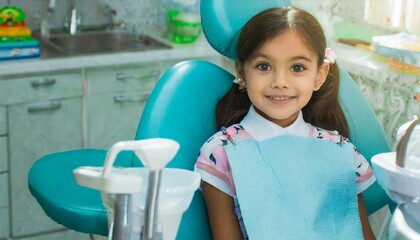  little girl at a Children's dentistry for healthy teeth and beautiful smile