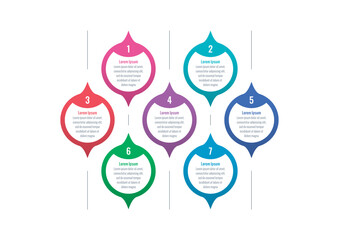 infographic template for business, technology, science, industry world. seven steps information template. geometric infographic template
