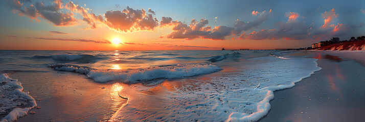 Sunset at the Clearwater Beach in Venice, Florida,
Sunrise over Beach
