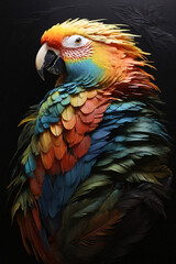 Abstraktes Bild eines Papageis