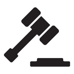 Judge hammer icon vector illustration isolated on white background, auction hammer. Judgement hammer icon in flat style. For auction hammer, judge logo, gavel bid, court sign and law symbol vector.