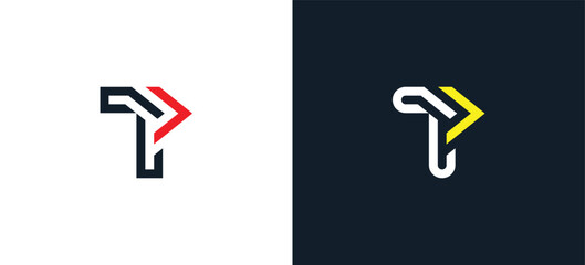initial Letter T Arrow Logo Concept icon sign symbol Design Element. Financial, Consulting, Logistics Logotype. Vector illustration logo template