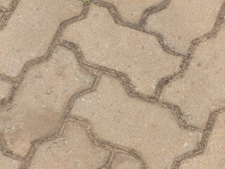 Beige waved bricks, on the ground