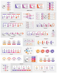 Collection of business infographic design template with options, steps or processes. Can be used for workflow layout, diagram, number options, web design	 - obrazy, fototapety, plakaty