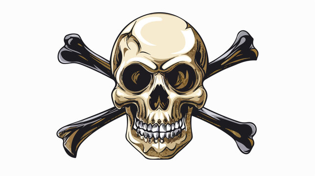 A skull and crossbones. isolated on white background