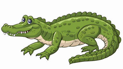 Alligator isolated on white background cartoon vecto