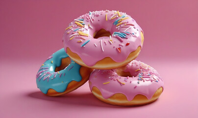 Delicious mouth-watering American doughnuts.