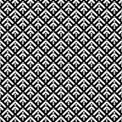 Seamless pattern. Ethnic wallpaper. Forms background. Triangles, figures motif. Triangular shapes, curves ornament. Geometric backdrop. Digital paper, textile print, web design, abstract. Vector art