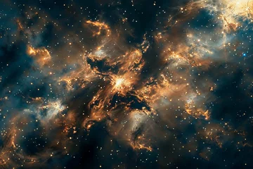 Foto auf Glas A galaxy of stars in a surreal color palette background, wallpaper. © calvinom