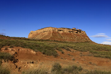 The Bardenas Reales is a semi-desert natural region of some 42,000 hectares in southeast Navarre...