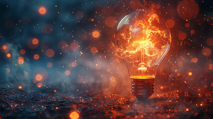Embark on a journey of discovery with an image of a futuristic light bulb casting a radiant glow, its filament pulsating with the promise of new and innovative concepts