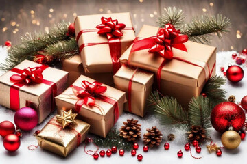 christmas tree and gifts