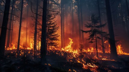 Forest fire created with Generative AI