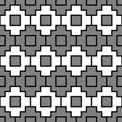 Seamless pattern. Tribe motif. Ancient mosaic. Inca crosses, squares ornament. Ethnic background. Tribal wallpaper. Folk image. Digital paper, web design, ethnical textile print. Vector artwork