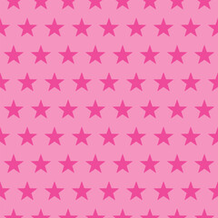 pink stars seamless pattern on light pink background, vector illustration