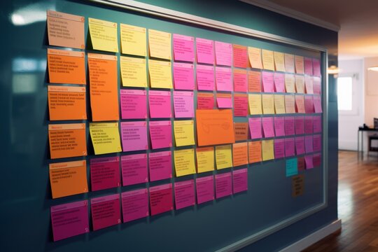 Structured scrum board project management. Effective working task schedule system. Generate ai