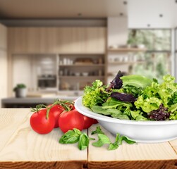 Tasty fresh salad with natural vegetables