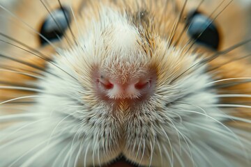 Hamster Close up Portrait, Fun Animal Looking into Camera, Hamster Nose, Wide Angle Lens