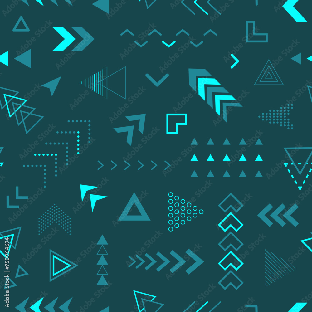 Aufkleber abstract geometric seamless pattern. repeating geometry background. memphis shape. repeated cool sch
