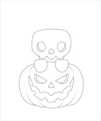 Halloween coloring book page for kids