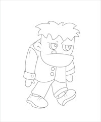 Halloween coloring book page for kids