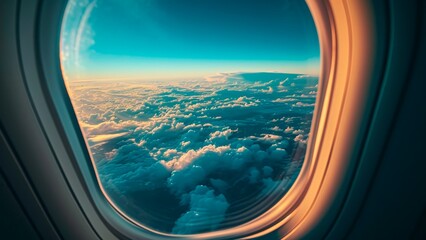 Plane window view