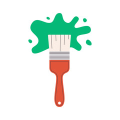Paintbrush with paint splash
