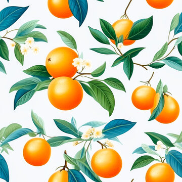 tangerines with shadow pattern banner wallpaper