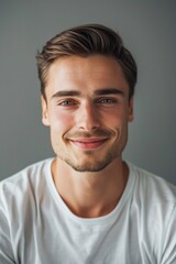 Close up of a person wearing a white shirt, suitable for various projects