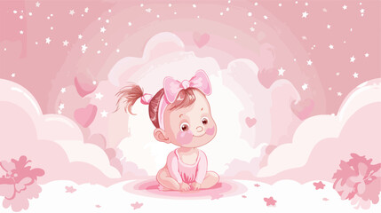 Baby arrival design over pink background vector illu