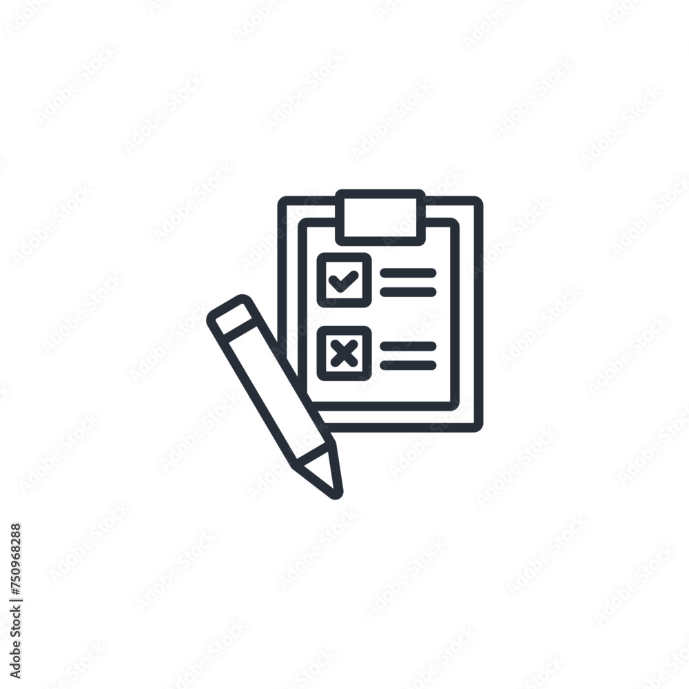 Poster quiz icon. vector.editable stroke.linear style sign for use web design,logo.symbol illustration.
