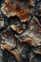 Detailed view of a piece of wood, suitable for backgrounds or textures