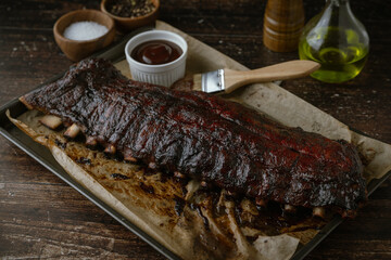 pork spare ribs with bbq sauce