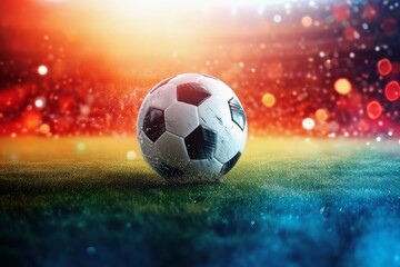 Fototapeta premium A background for a big game of soccer event.