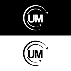 UM letter  logo minimal unique and simple logo design, UM creative modern monogram logo style
