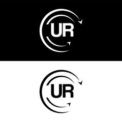 UR letter  logo minimal unique and simple logo design, UR creative modern monogram logo style